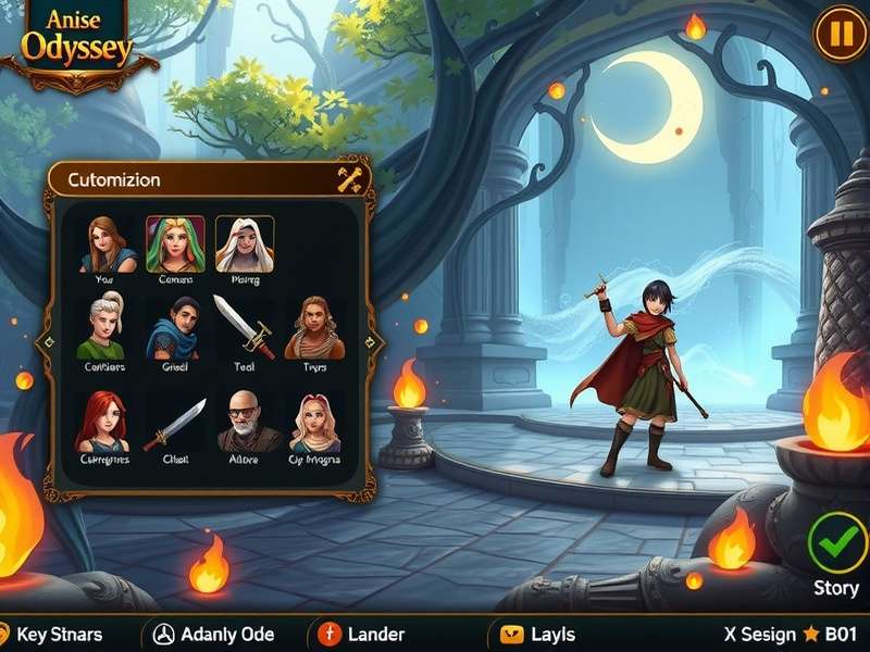 Anise Odyssey Mystic Realms character customization interface