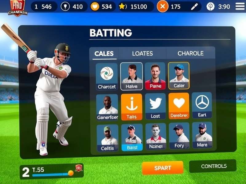 Cricket Pro Splash Champion character customization screen