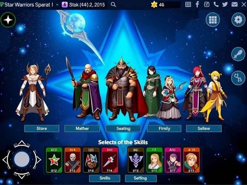 Star Warriors character lineup showing different classes