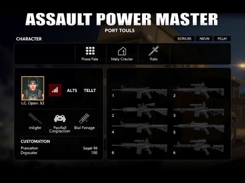 Assault Power Master Weapon Customization Interface
