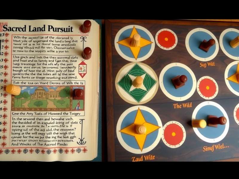 Traditional Sacred Land Pursuit game board with wooden pieces