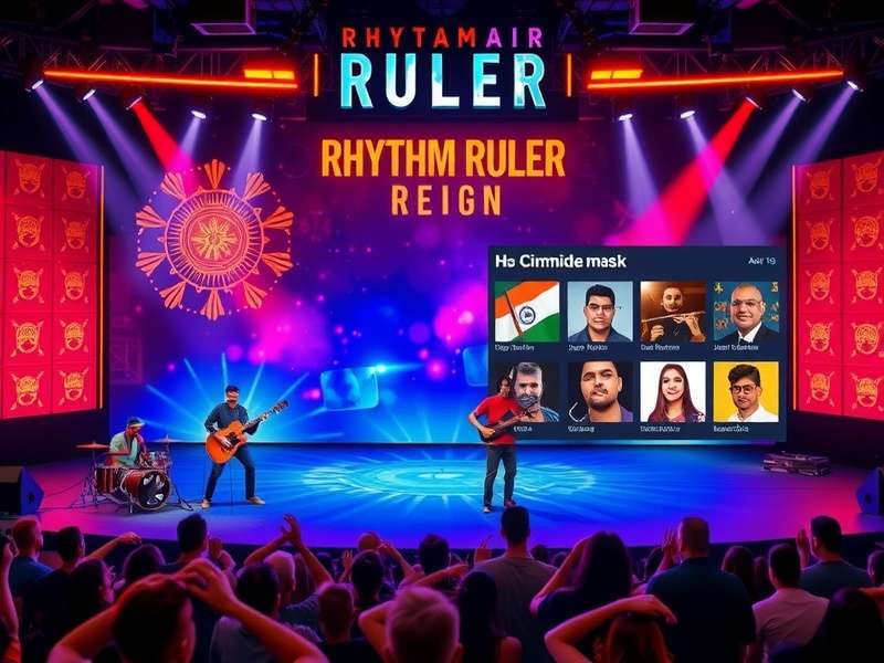 Rhythm Ruler Reign music selection screen showing diverse Indian genres