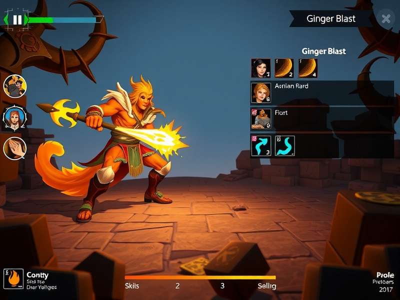 Ginger Blast Warlock gameplay screenshot showing combat mechanics