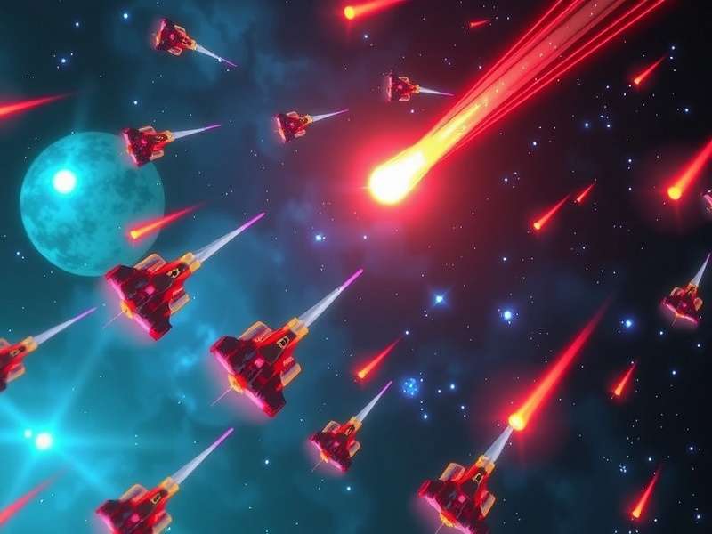 Meteor Mayhem visual design showcasing vibrant colors and effects