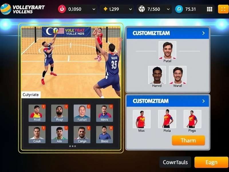 Gujarat Volley Legends team selection screen