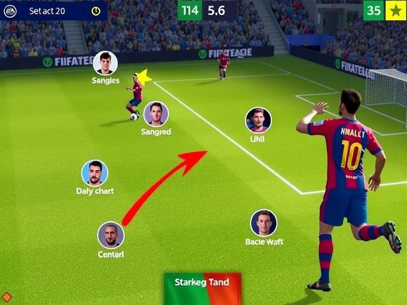 FIFA Mobile gameplay screenshot showing advanced tactics