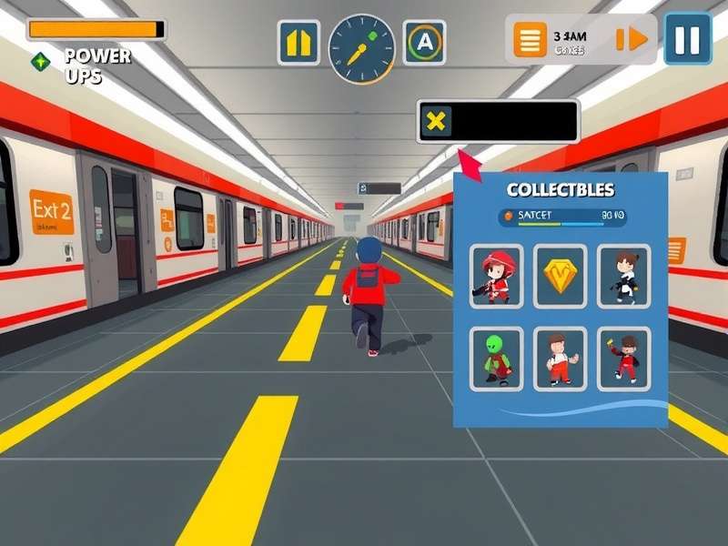 Metro Sprint Hero power-ups and collectibles display