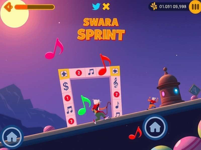 Swara Sprint visual design showcasing Indian artistic elements