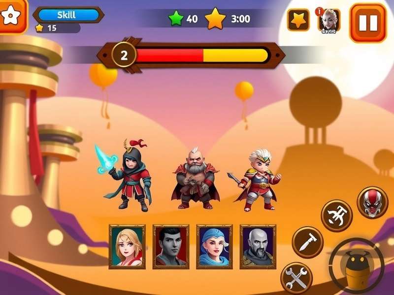 Star Warriors gameplay screenshot showing character selection