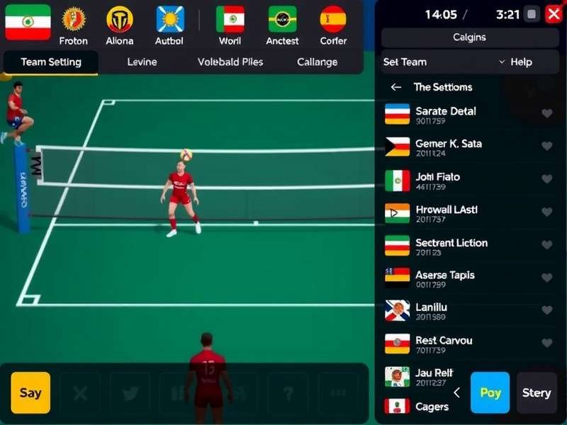 Gujarat Volley Legends team customization screen