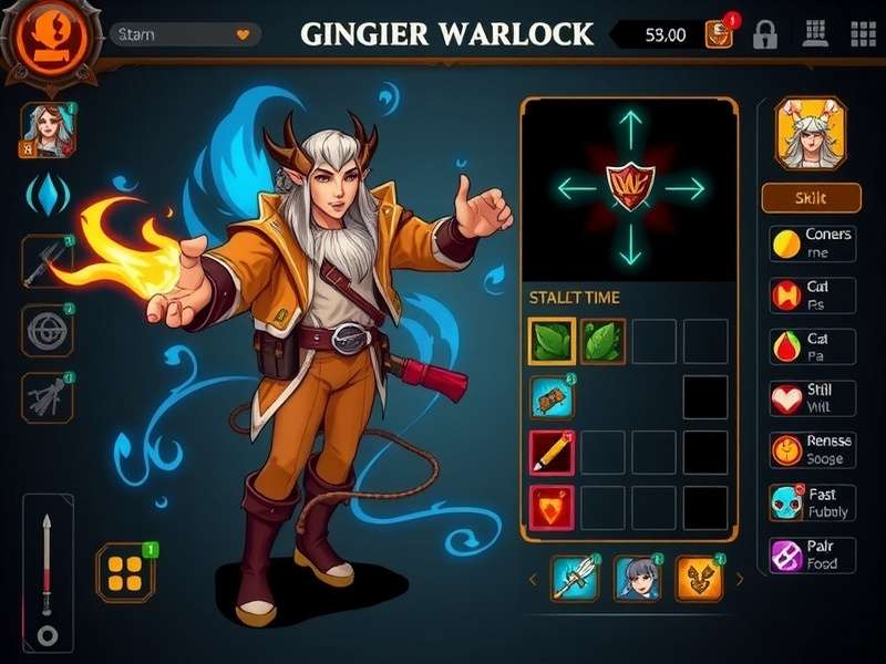Ginger Blast Warlock strategy guide showing skill tree