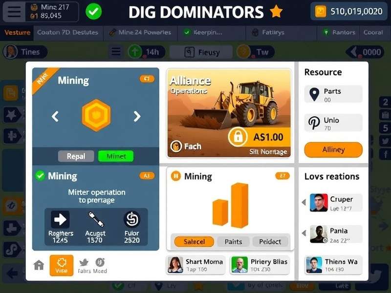 Dig Dominators gameplay interface showing mining operations