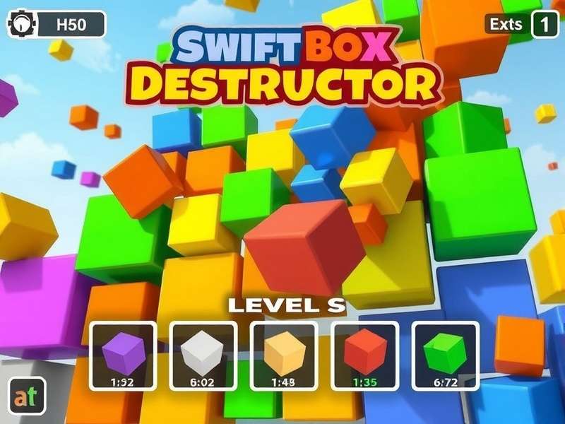 Swift Box Destructor level progression interface