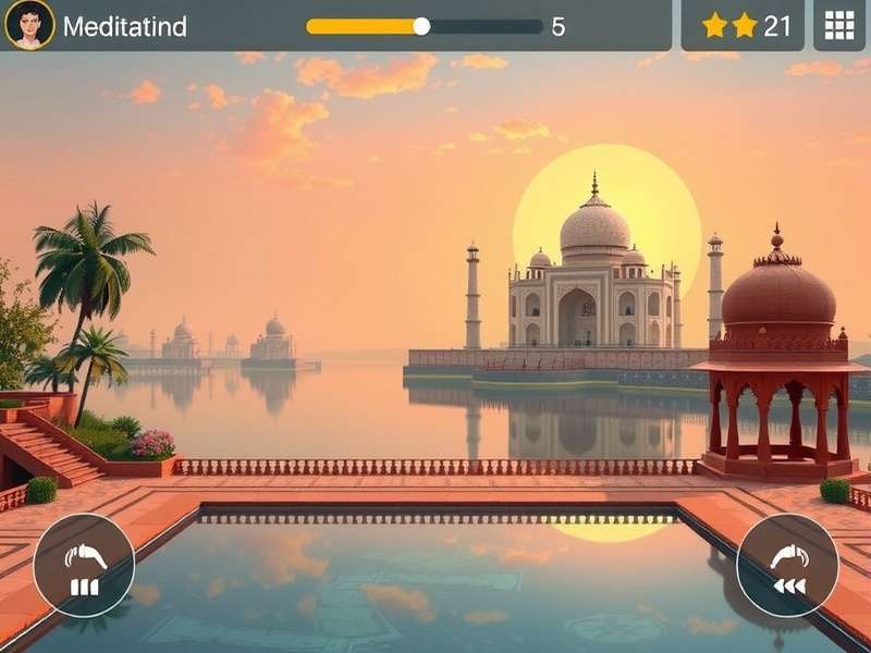 Serene Journey meditation interface with calming visuals