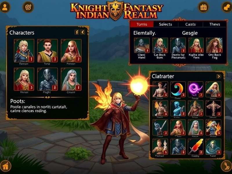 Knight Fantasy Indian Realm combat scene showing elemental magic
