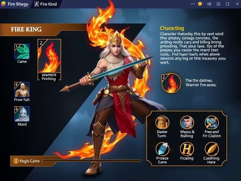 Warrior Fire King character selection screen