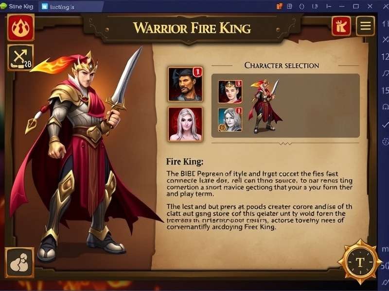 Warrior Fire King gameplay screenshot showing character in action