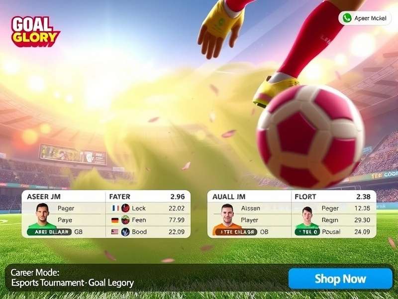 Goal Glory career mode interface showing player management options