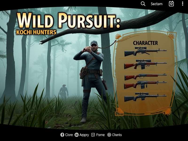 Kochi Hunters Wild Pursuit gameplay screenshot showing hunter in forest