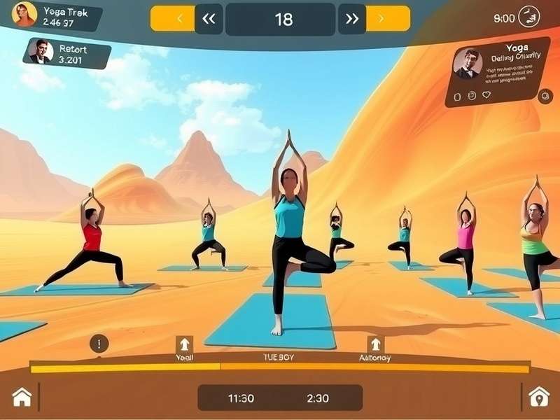 Yoga Turbo Trek user interface showing pose instructions