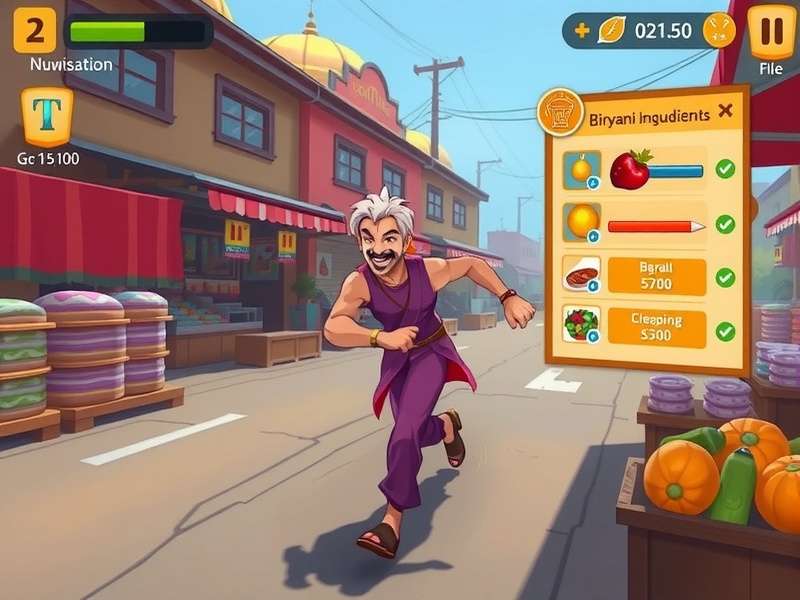 Biryani ingredients collection interface in Biryani Sprint Sage