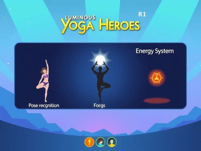 Luminous Yoga Heroes game interface showing yoga poses and characters