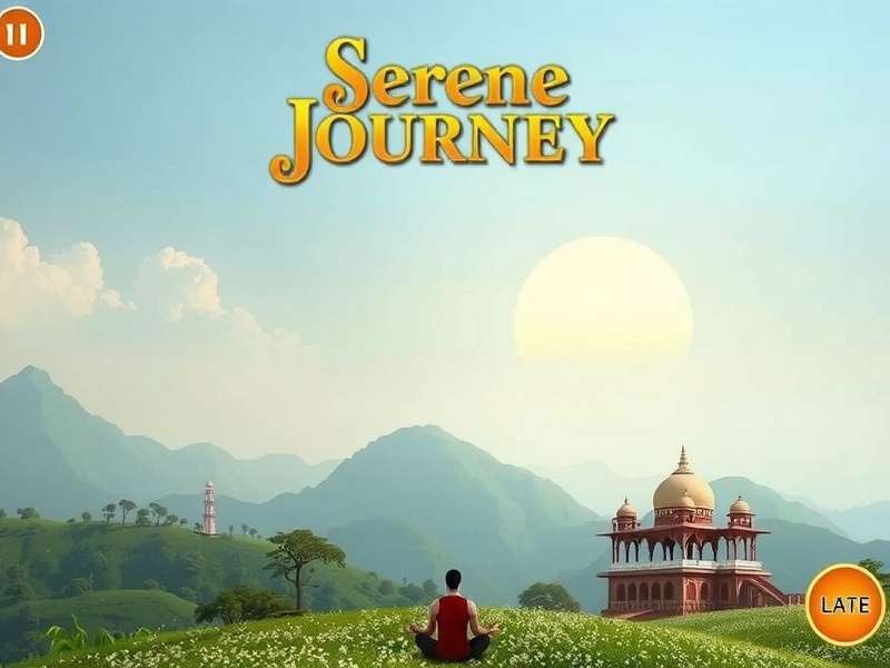 Serene Journey gameplay showing peaceful Indian landscape
