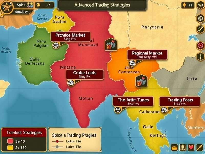 Spice Trail Challenge gameplay interface showing spice trading mechanics