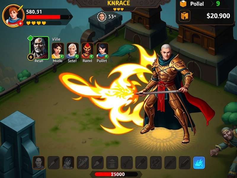 Knight Fantasy Indian Realm gameplay screenshot showing character selection