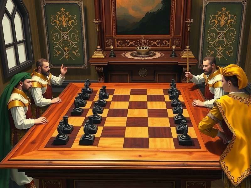 Historical depiction of Curd Trailblaze being played in royal courts