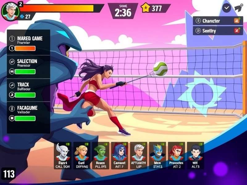 Vibrant Volley Crusader character selection screen
