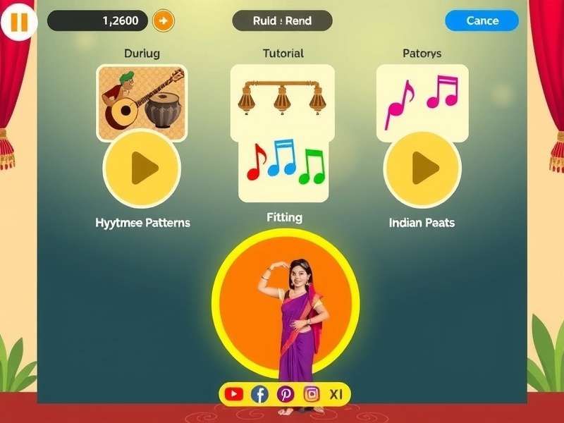 Mela Melody Mastery community features showing multiplayer modes and social sharing options