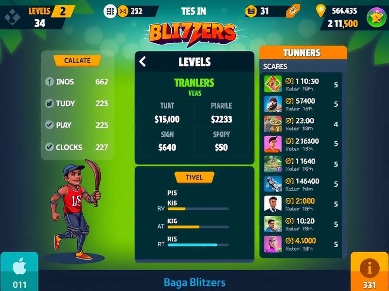 Baga Blitzers level progression and scoring system