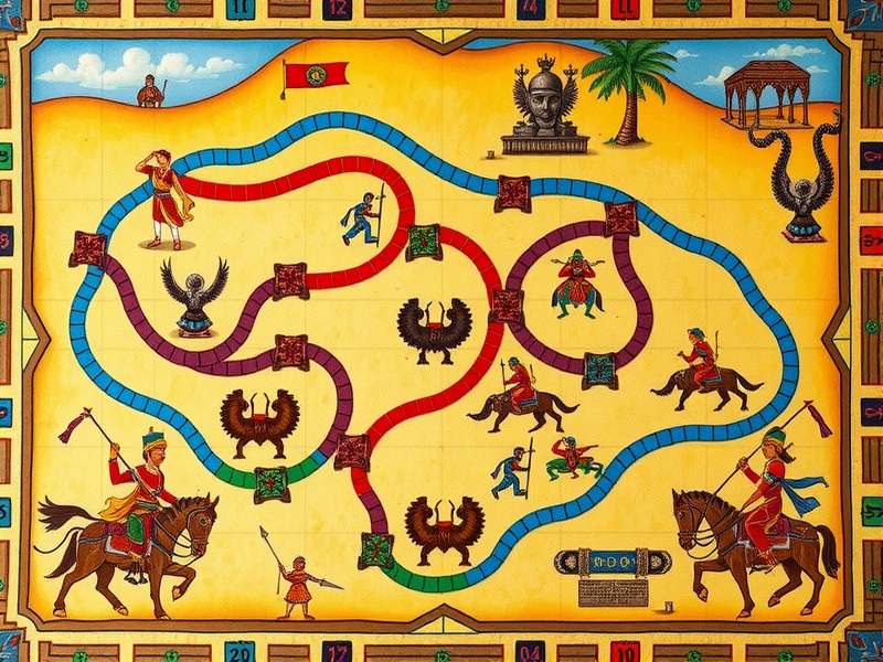 Ancient Indian board game Sacred Warriors Route setup