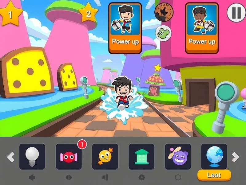 Splash Run Ace character selection screen showing diverse avatars