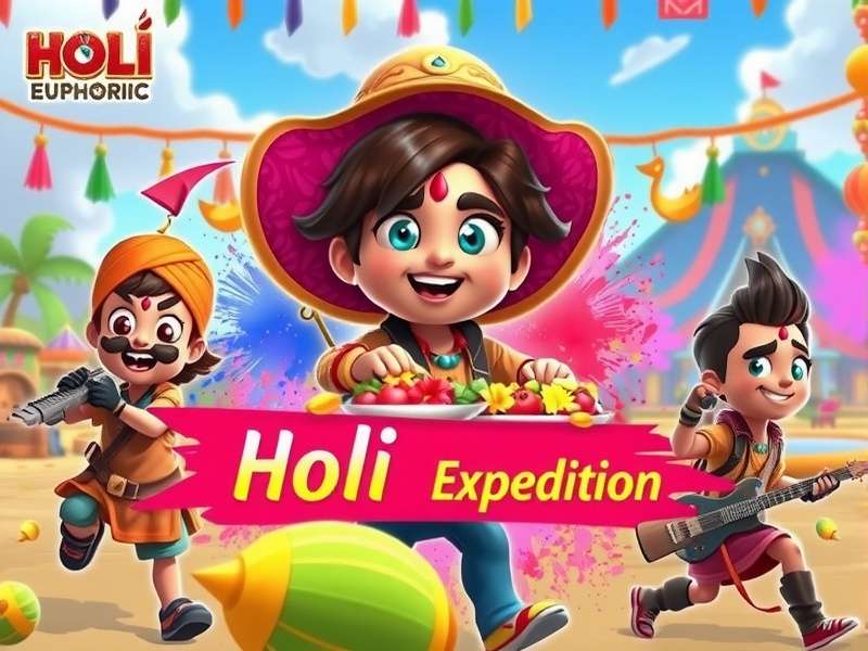 Multiplayer mode in Holi Euphoric Expedition showing virtual celebrations