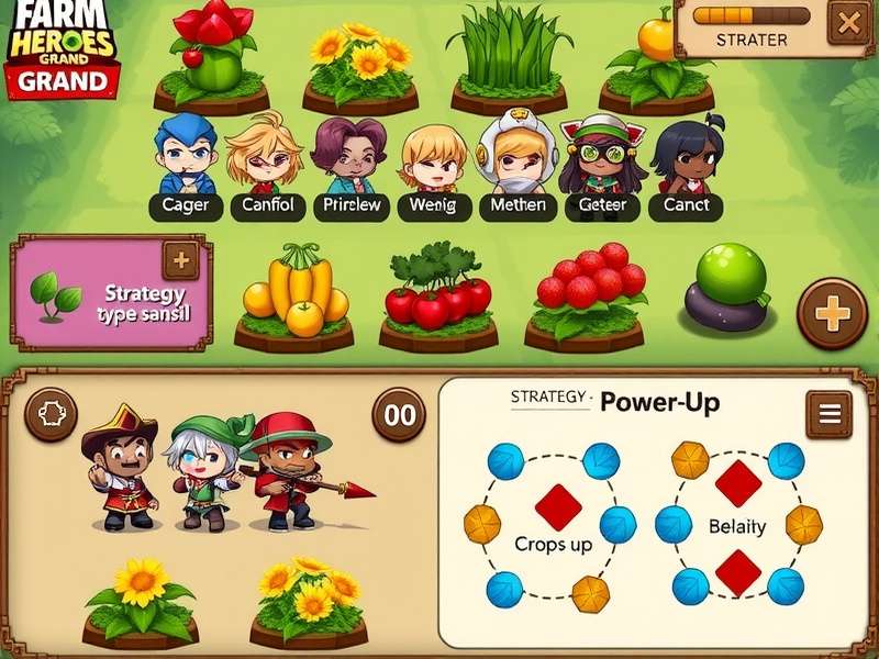 Farm Heroes Grand strategy illustration showing power-up combinations