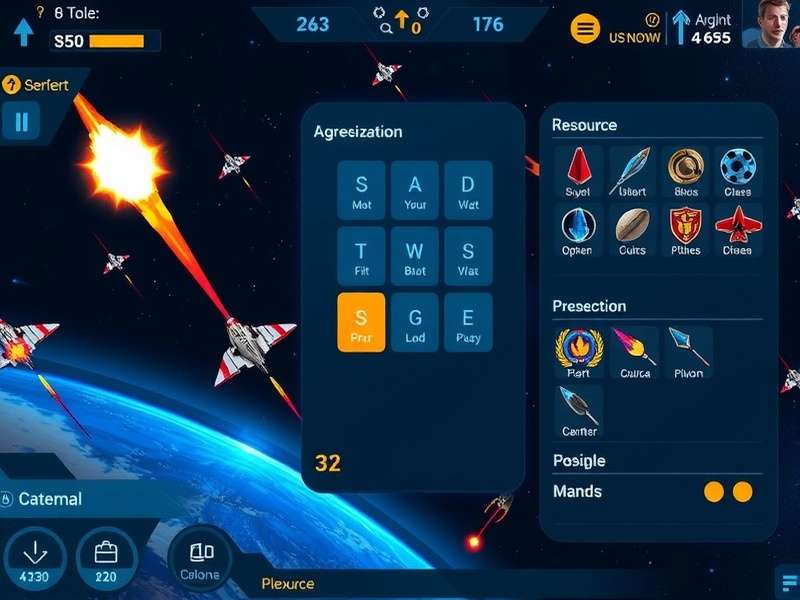 Cosmic Blaster Pro spacecraft customization interface