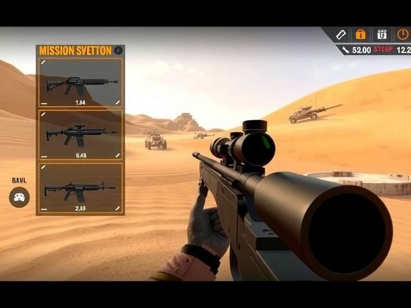 Weapon customization interface in Desert Sniper Elite