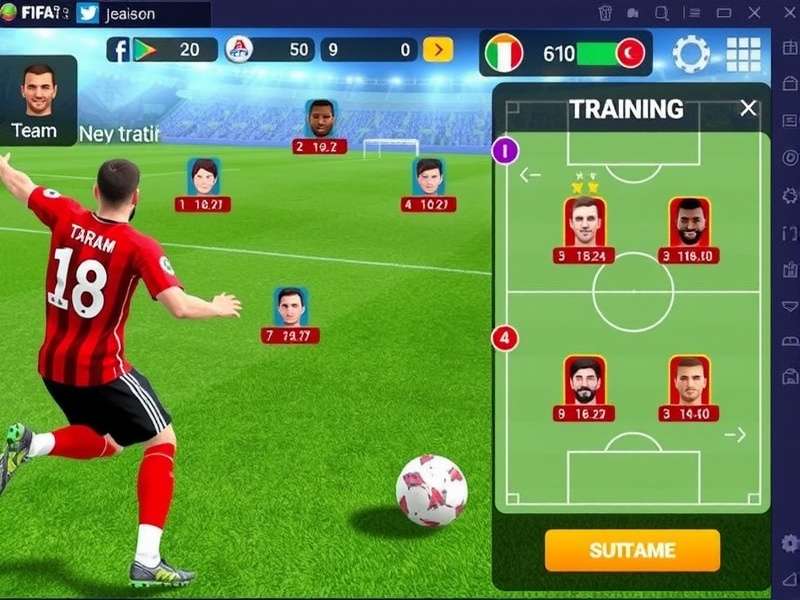 FIFA Mobile Power Striker gameplay screenshot showing advanced shooting mechanics