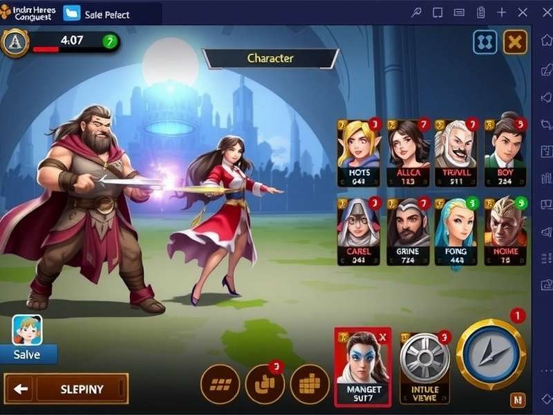Indore Heroes Conquest gameplay screenshot showing character selection