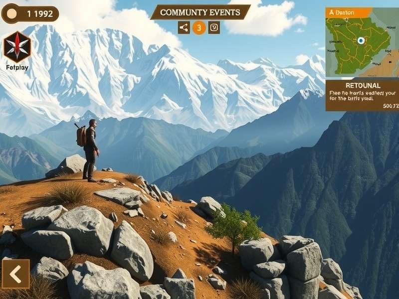Pioneer Adventure Challenge gameplay screenshot showing character in Himalayan landscape