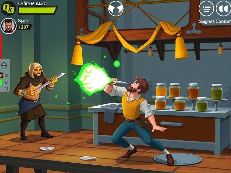Coriander Mustard Brawl gameplay screenshot showing character combat
