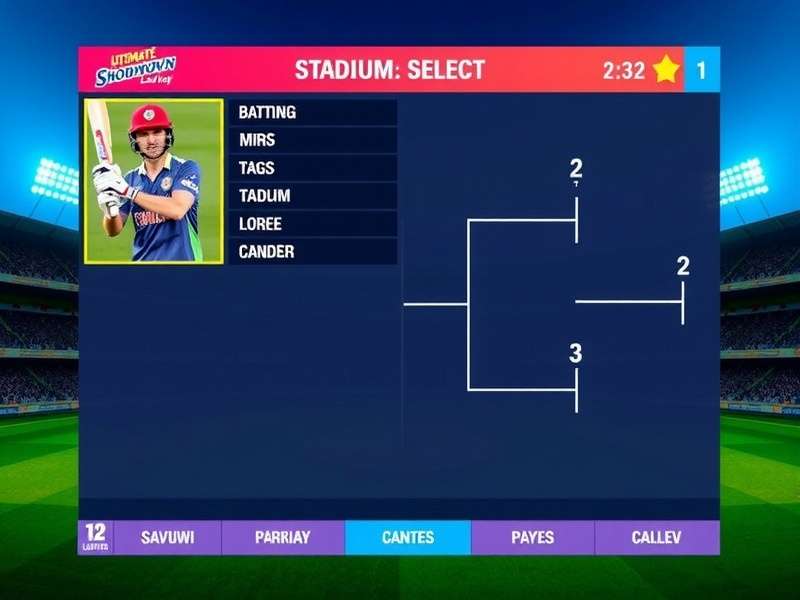T20 Ultimate Showdown gameplay screenshot showing batting interface