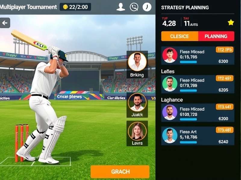 Virtual Cricket Heroes gameplay screenshot showing batting interface