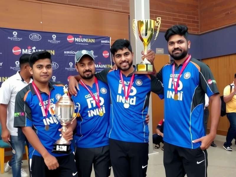 Team Ind players celebrating a tournament victory