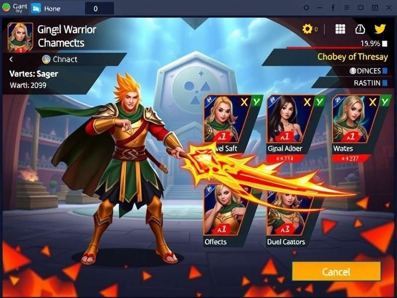 Ginger Warrior Duel Champion character selection screen