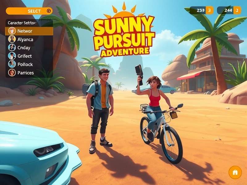 Sunny Pursuit Adventure gameplay screenshot showing character exploration