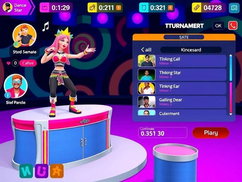 Thumka Thunder Star gameplay screenshot showing dance battle interface