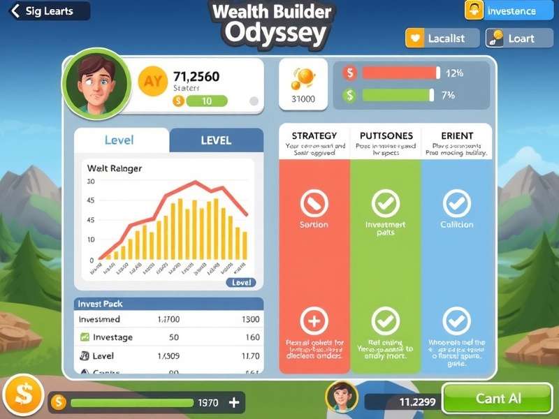 Wealth Builder Odyssey gameplay interface showing investment dashboard